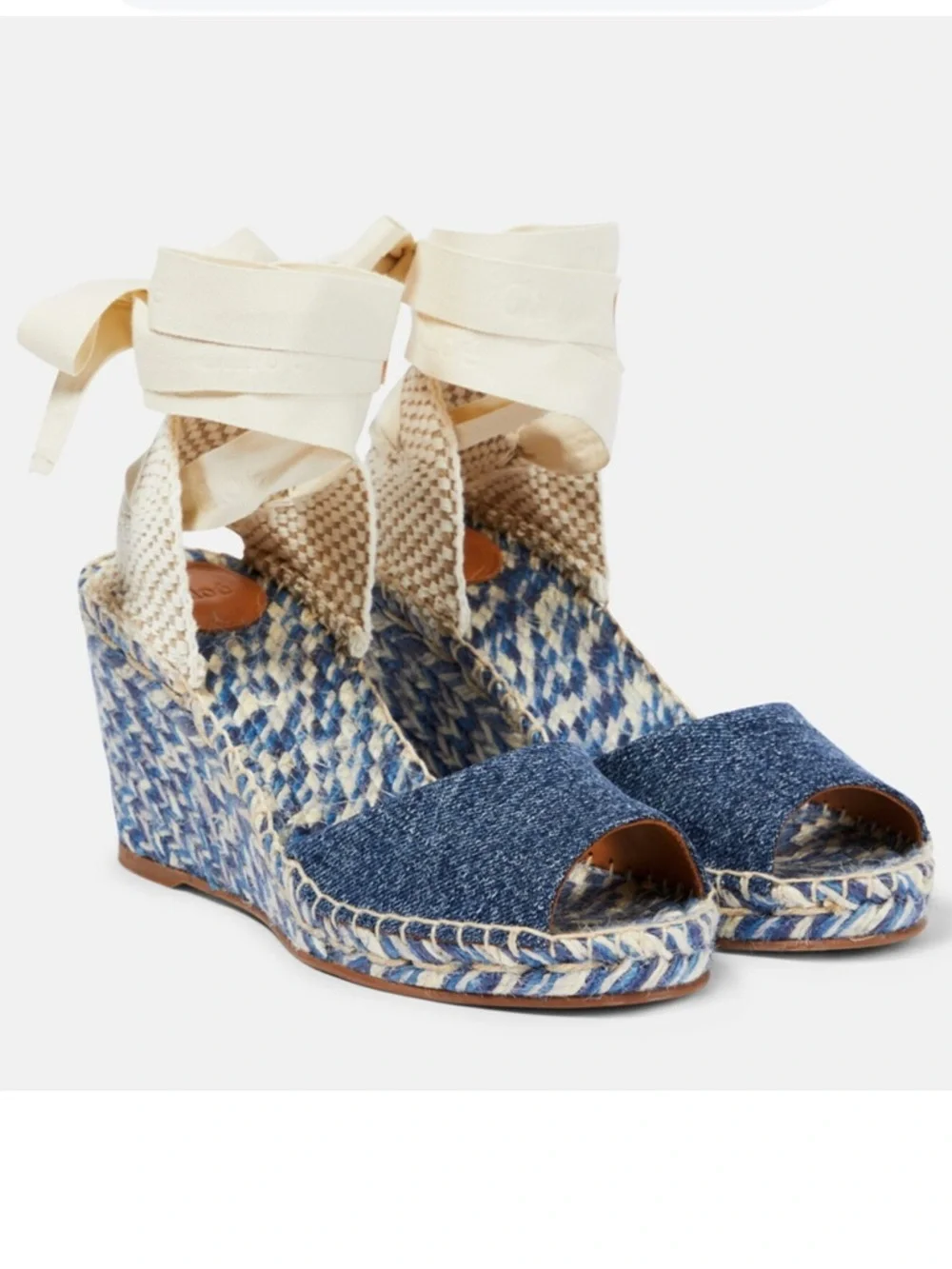 Chloe - Piia denim espadrille wedges - Picture 1 of 10